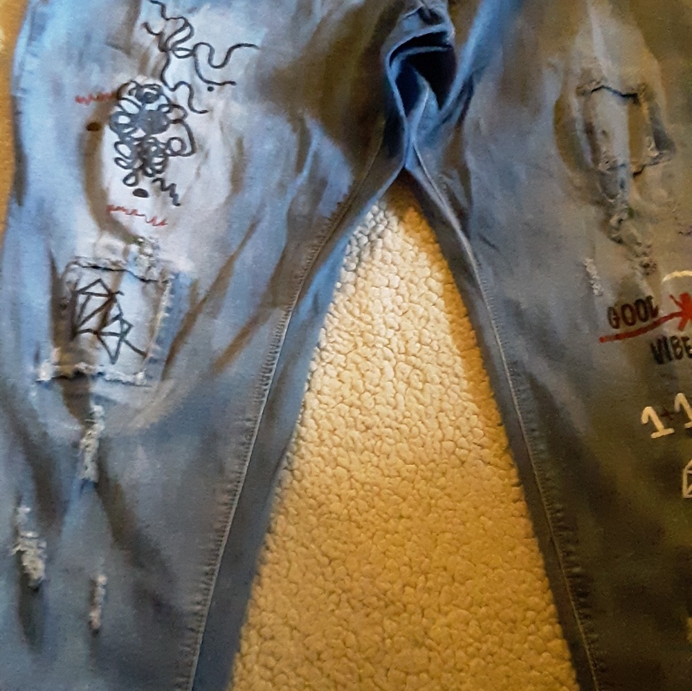 Distressed jeans